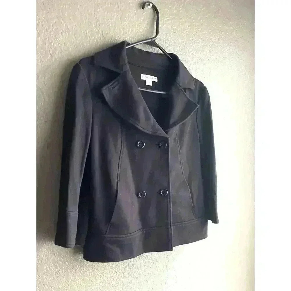 Women's Pendleton Black Rayon / Nylon Double-Breasted Blazer Jacket Size 4 EUC - Picture 2 of 8